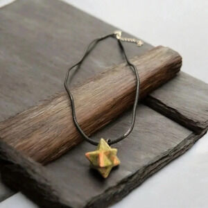 Unakite Hexagram Necklace
